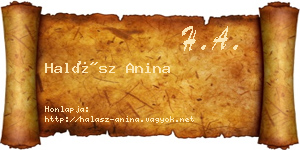 Halász Anina névjegykártya
